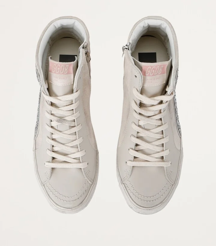 Golden Goose Leather Slide High-Top Sneakers - Image 4
