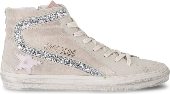 Golden Goose Leather Slide High-Top Sneakers