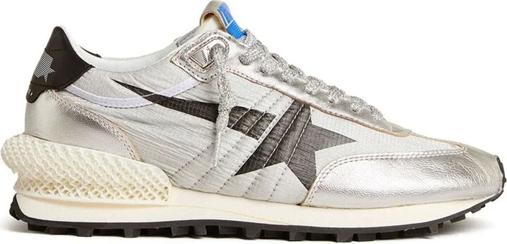 Golden Goose Leather Sneakers In Silver