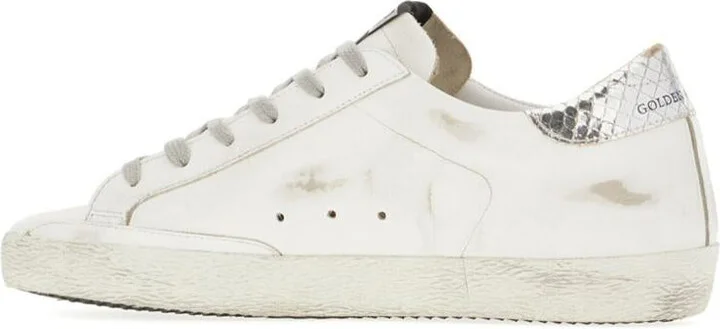 Golden Goose Leather Sneakers In White With Silver Details - Image 2