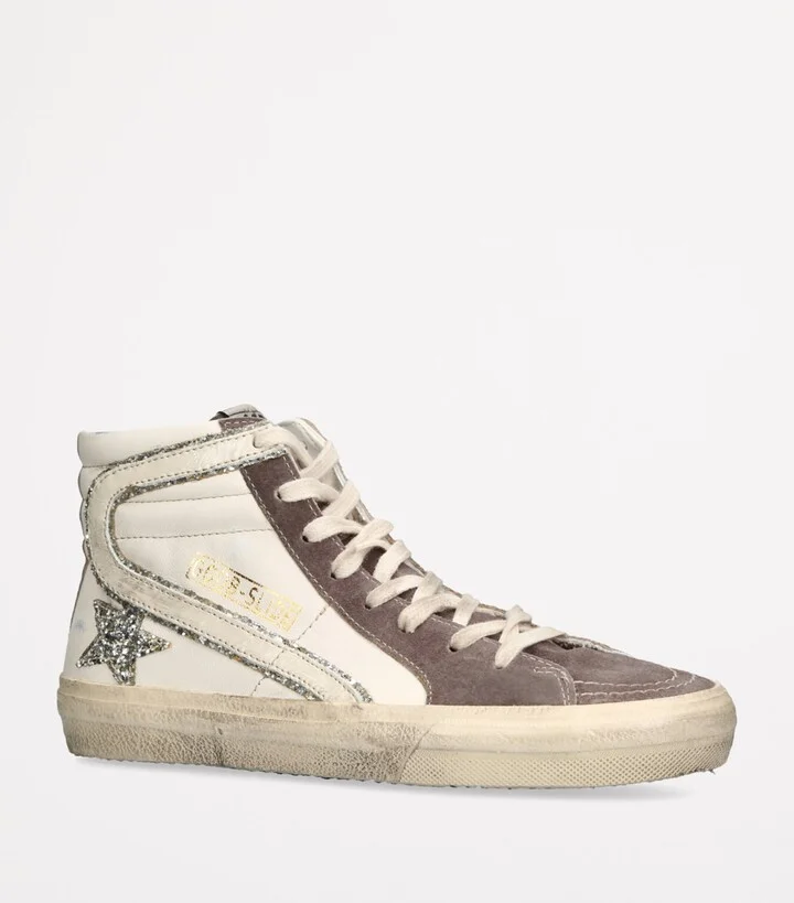 Golden Goose Leather-Suede Slide Sneakers - Image 3