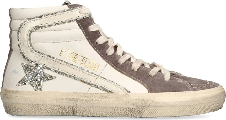 Golden Goose Leather-Suede Slide Sneakers