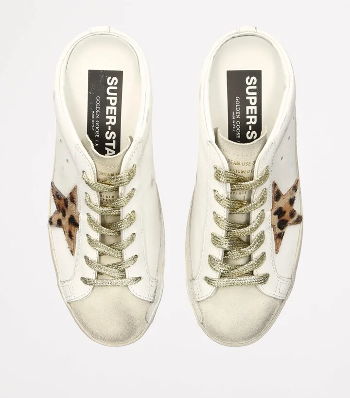 Golden Goose Leather Super Star Sabot Low-Top Sneakers - Image 4