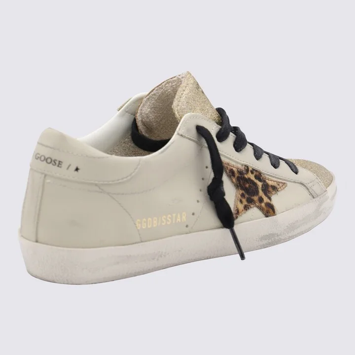 Golden Goose Light Beige Leather Super Star Sneakers - Image 3