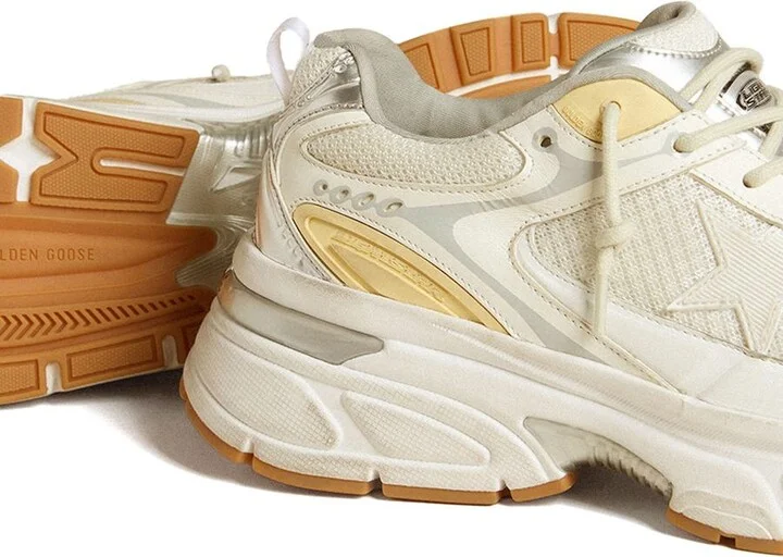 Golden Goose Lightstar Leather Net And Suede Upper Tpu Star Net Heel And Spur Shoes - Image 4