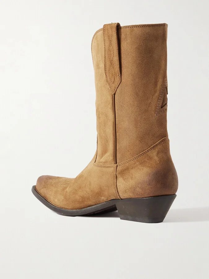 Golden Goose - Low Wish Star Suede Cowboy Boots - Brown - Image 3