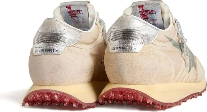 Golden Goose Marathon Sneakers With Beige Nylon Upper And Gray Star Shoes - Image 3