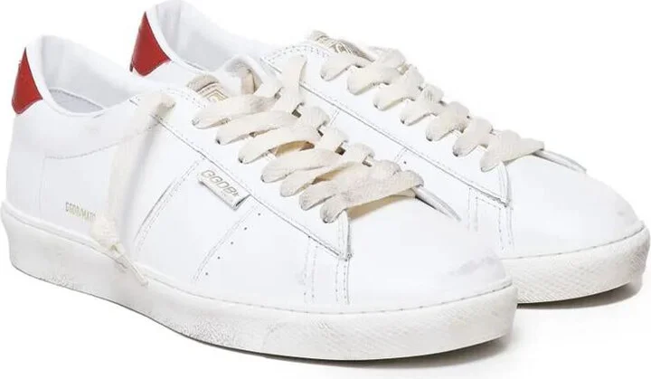 Golden Goose Matchstar Sneakers In Glossy Leather With Glossy Red Leather Heel Tab Shoes - Image 2