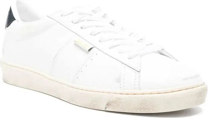 Golden Goose Matchstar Sneakers In Leather With Dark Blue Leather Heel Tab Shoes - Image 2