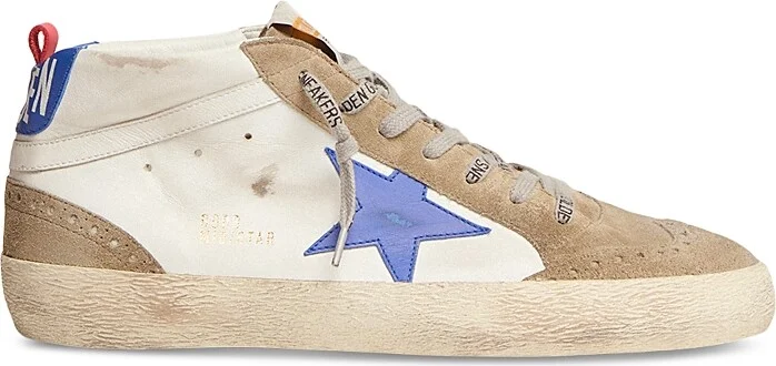 Golden Goose Men's Mid Star Low Top Leather Sneakers