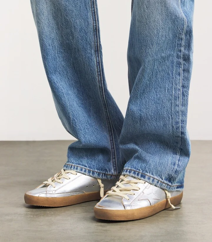 Golden Goose Metallic Leather Super-Star Sneakers - Image 2