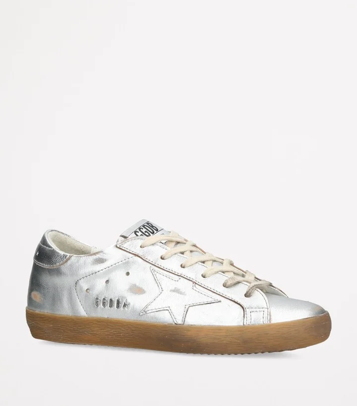 Golden Goose Metallic Leather Super-Star Sneakers - Image 4