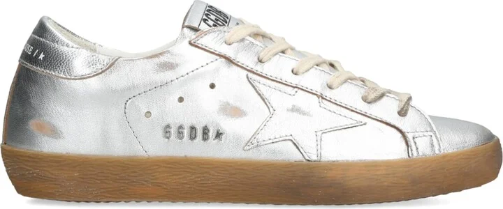 Golden Goose Metallic Leather Super-Star Sneakers
