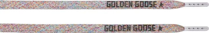 Golden Goose Metallic Logo Print Laces - Image 2