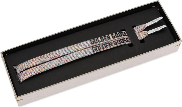 Golden Goose Metallic Logo Print Laces
