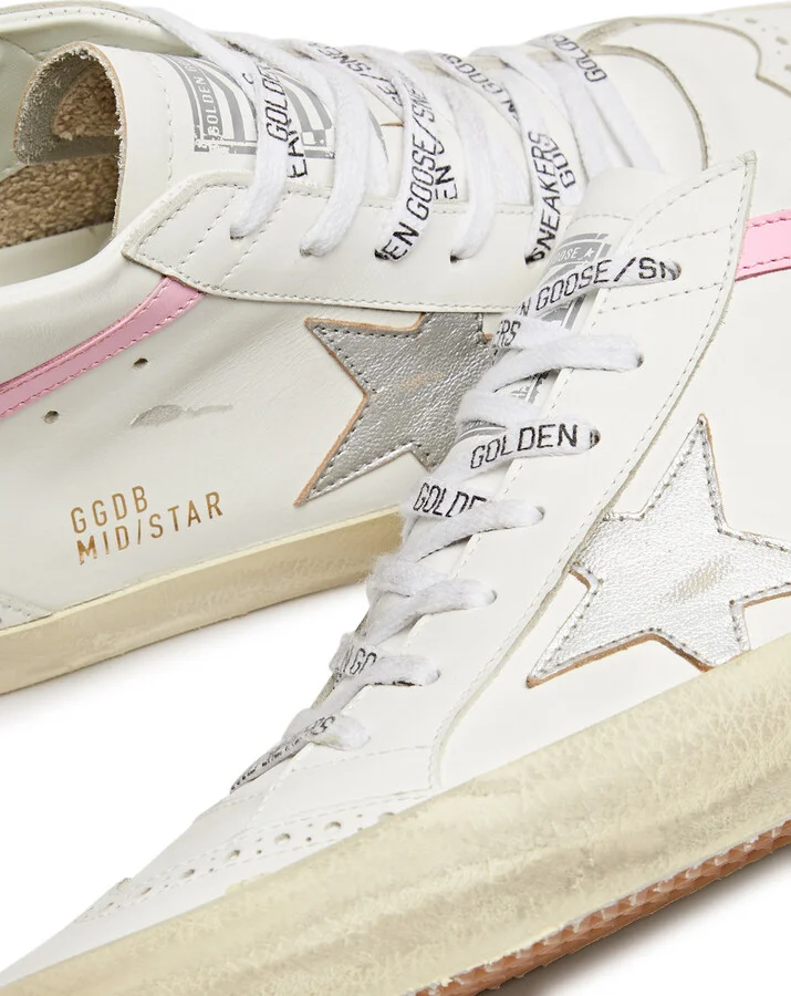 Golden Goose Mid Star Distressed Leather Sneakers - Image 3