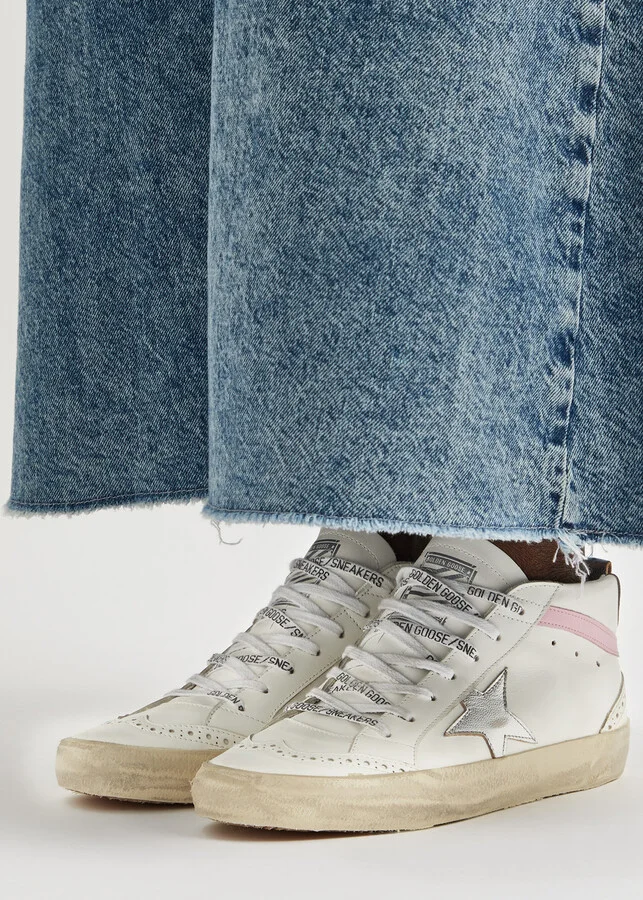 Golden Goose Mid Star Distressed Leather Sneakers - Image 5