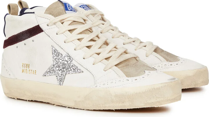 Golden Goose Mid Star Distressed Leather Sneakers - Image 2
