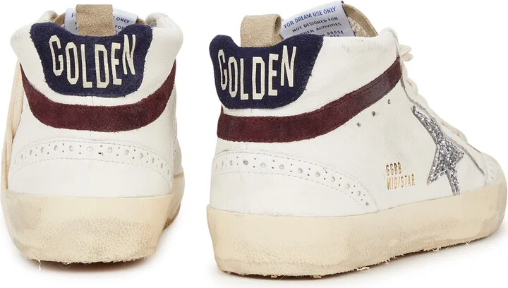 Golden Goose Mid Star Distressed Leather Sneakers - Image 3