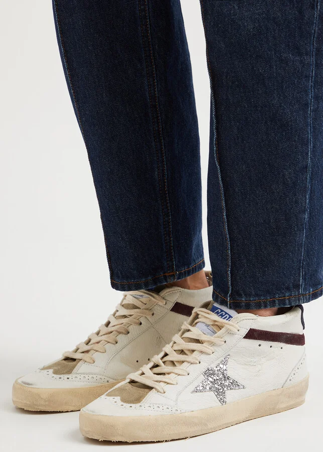 Golden Goose Mid Star Distressed Leather Sneakers - Image 5