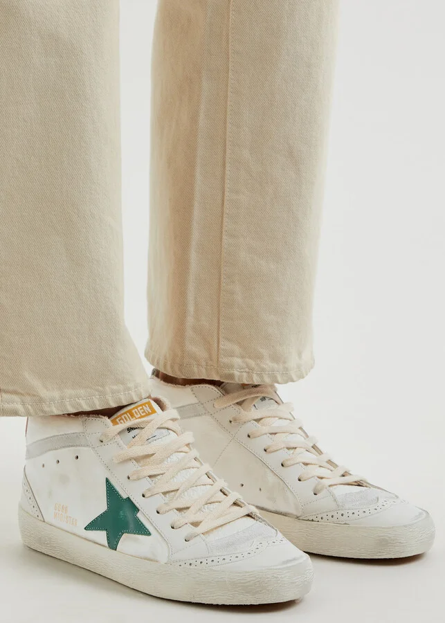 Golden Goose Mid Star Distressed Leather Sneakers - Image 5