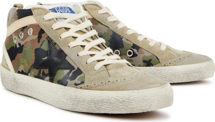 Golden Goose Mid Star Distressed Panelled Suede Sneakers - Image 2