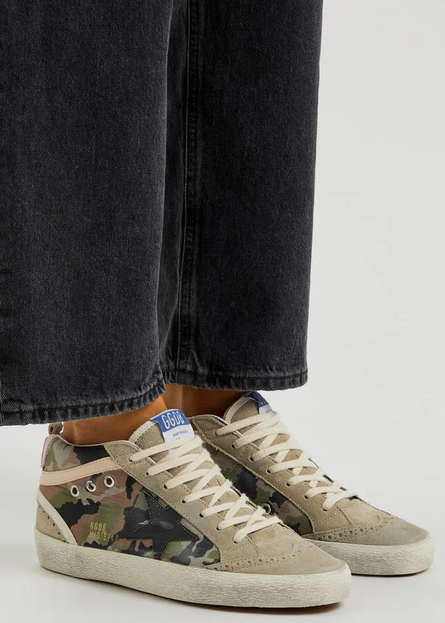 Golden Goose Mid Star Distressed Panelled Suede Sneakers - Image 5
