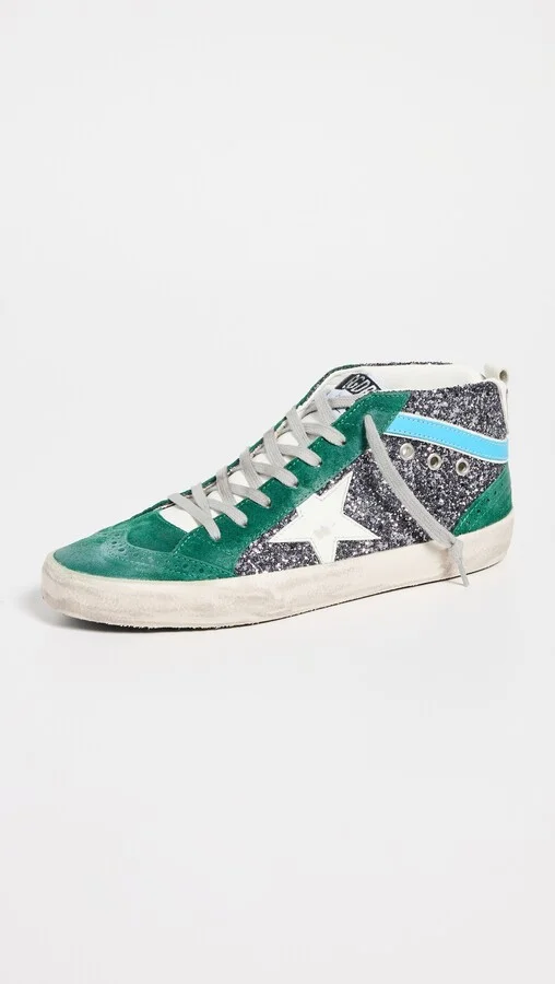 Golden Goose Mid Star Glitter Upper Suede Wave Sneakers - Image 3