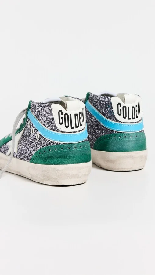 Golden Goose Mid Star Glitter Upper Suede Wave Sneakers - Image 4
