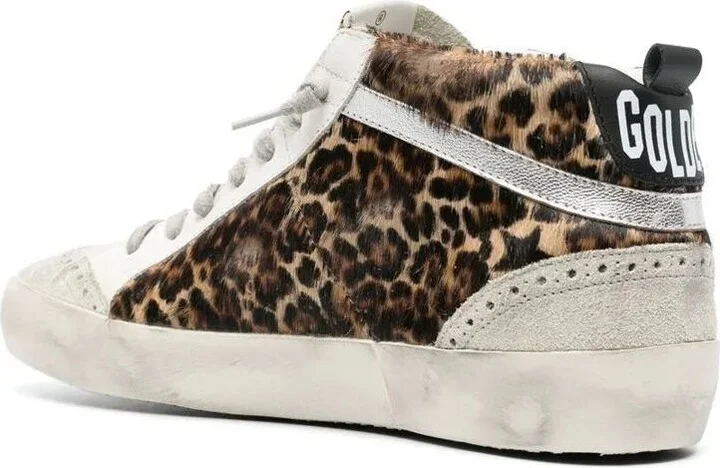 Golden Goose "Mid Star" Horsy Upper Suede Toe And Spur Leather Star And Heel Laminated Wave Shoes - Image 2