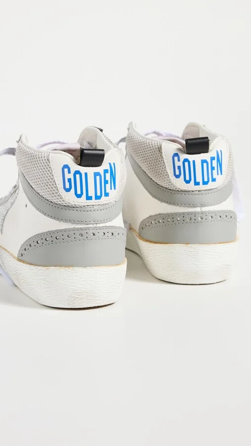 Golden Goose Mid Star Leather and Net Crystal Star Sneakers - Image 4
