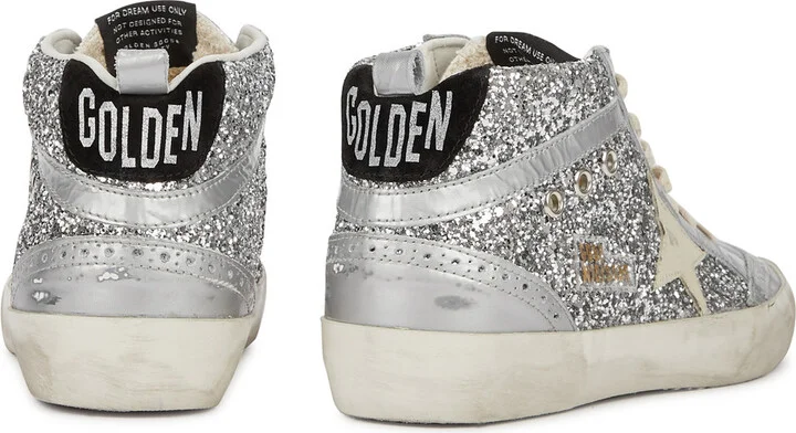 Golden Goose Mid Star Panelled Glittered Sneakers - Image 3