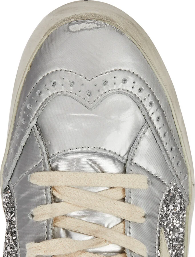 Golden Goose Mid Star Panelled Glittered Sneakers - Image 4