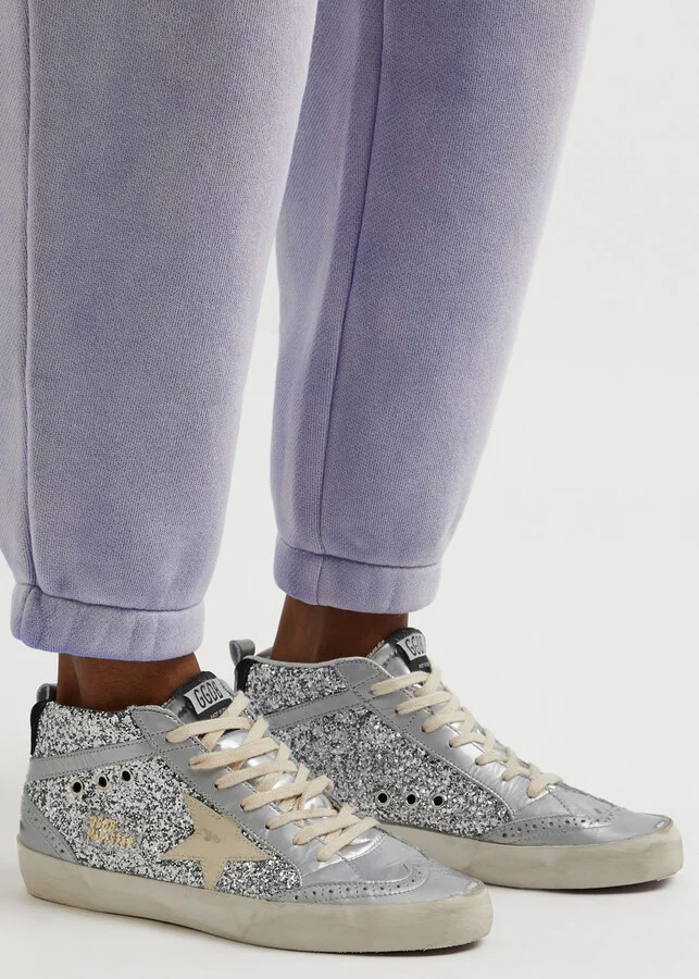 Golden Goose Mid Star Panelled Glittered Sneakers - Image 5