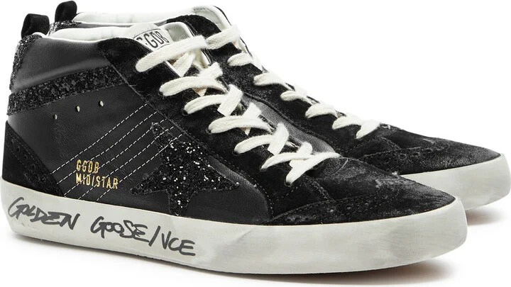 Golden Goose Mid Star Panelled Leather Sneakers - Image 2