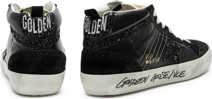 Golden Goose Mid Star Panelled Leather Sneakers - Image 3