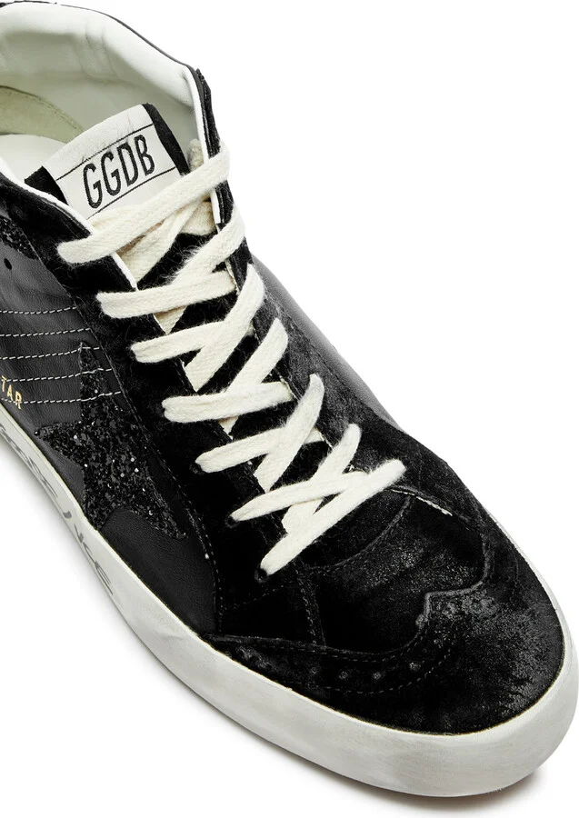 Golden Goose Mid Star Panelled Leather Sneakers - Image 4