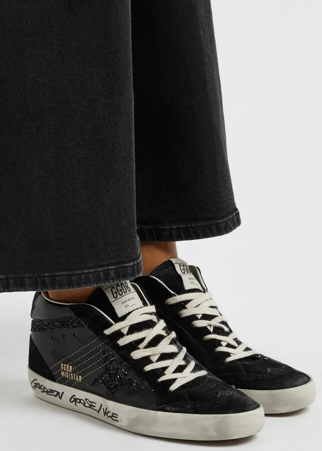 Golden Goose Mid Star Panelled Leather Sneakers - Image 5