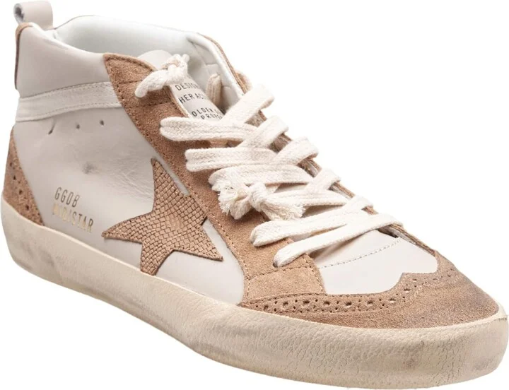 Golden Goose Mid Star Sneakers In Leather And Suede Color Grey/light Brown - Image 2