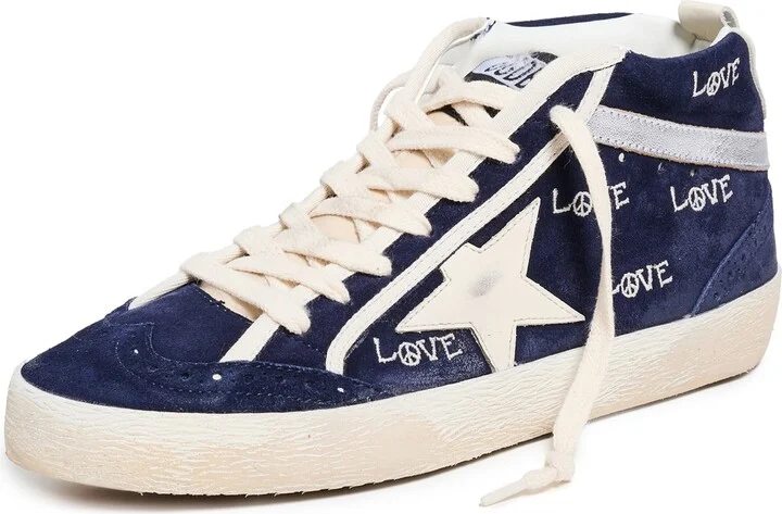 Golden Goose Mid Star Suede Upper with Embroidery Sneakers