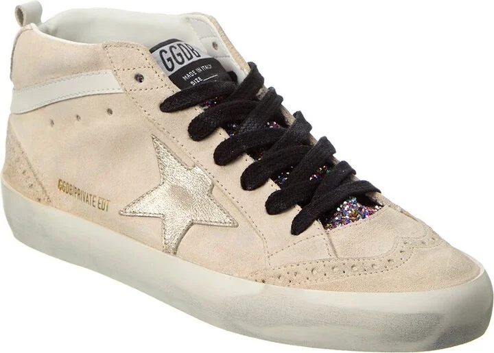 Golden Goose Midstar Suede & Glitter Sneaker