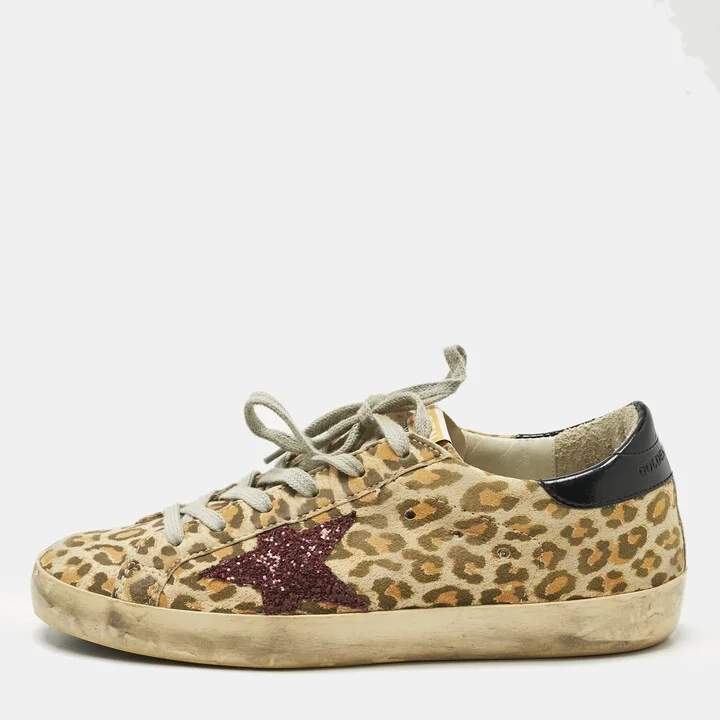 Golden Goose Multicolor Nubuck Leather Superstar Lace Up Sneakers Size 37