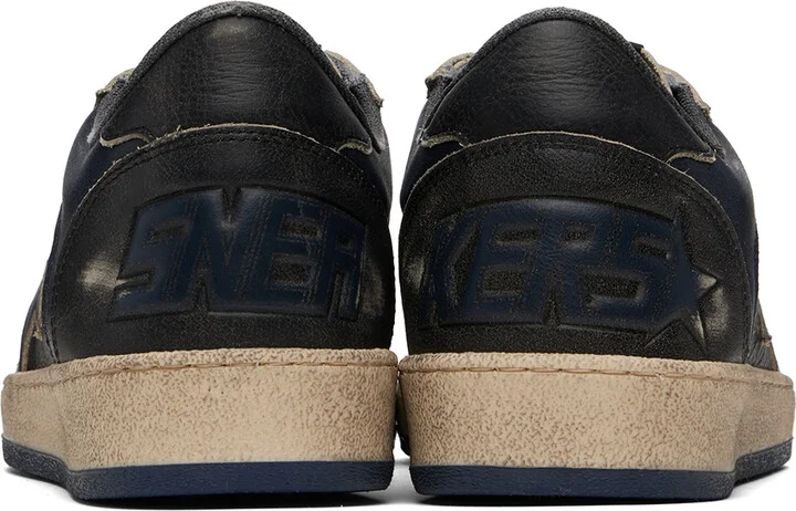 Golden Goose Navy Ball Star Double Quarter Sneakers - Image 2
