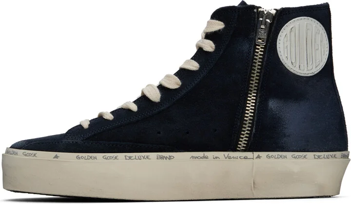Golden Goose Navy Hi Francy Classic Sneakers - Image 3