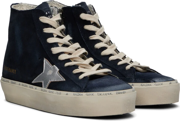 Golden Goose Navy Hi Francy Classic Sneakers - Image 4