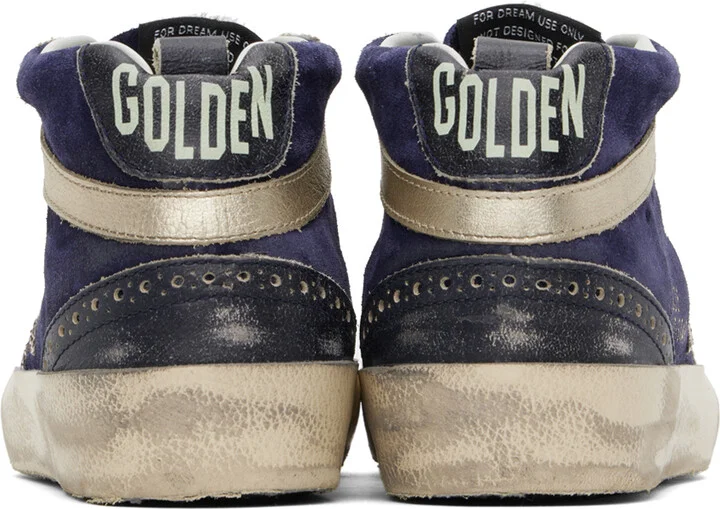 Golden Goose Navy Mid Star Sneakers - Image 2