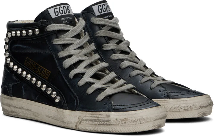 Golden Goose Navy Women's Slide Sneakers - Image 4
