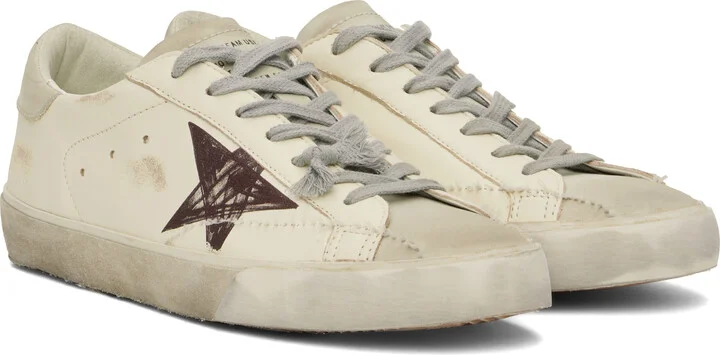 Golden Goose Off-White & Gray Super-Star Sneakers - Image 4