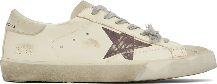 Golden Goose Off-White & Gray Super-Star Sneakers