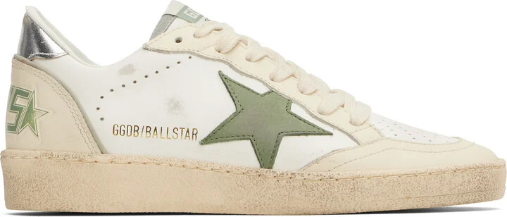 Golden Goose Off-White & Khaki Ball Star Sneakers